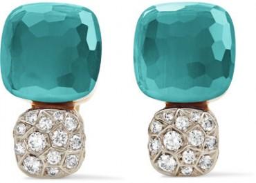 Pomellato - Nudo Solitaire 18-karat Rose Gold, Topaz And Diamond Earrings