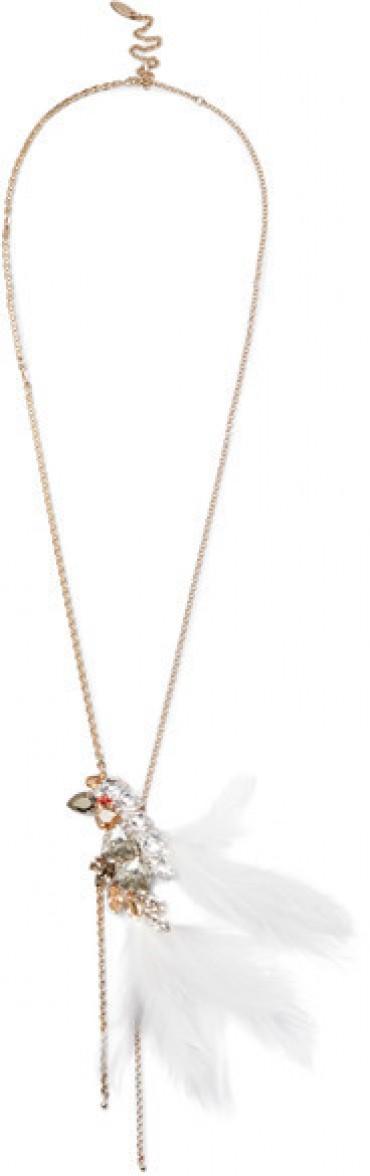 Lanvin - Gold-tone, Swarovski Crystal And Feather Necklace